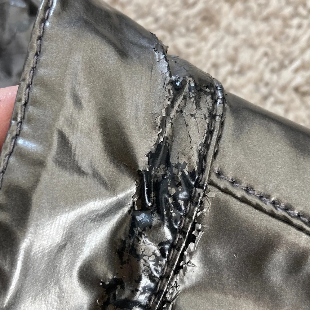 Guess jeans, gunmetal, gray leather jacket and mini skirt size 3 - Picture 6 of 6